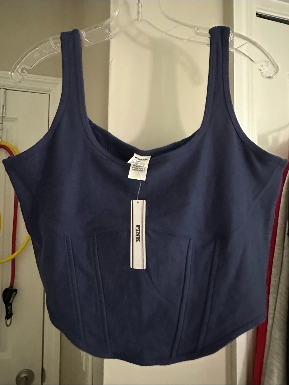 PINK Victoria's Secret Navy Corset Tank Crop Top